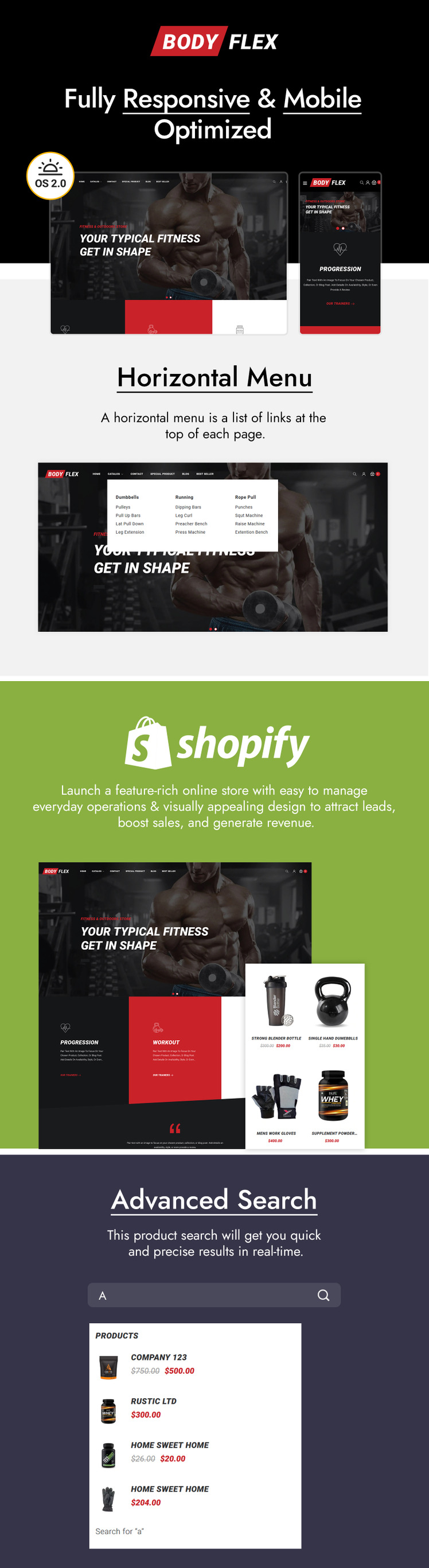 Bodyflex Gym and Fitness Shopify Theme #217442-1