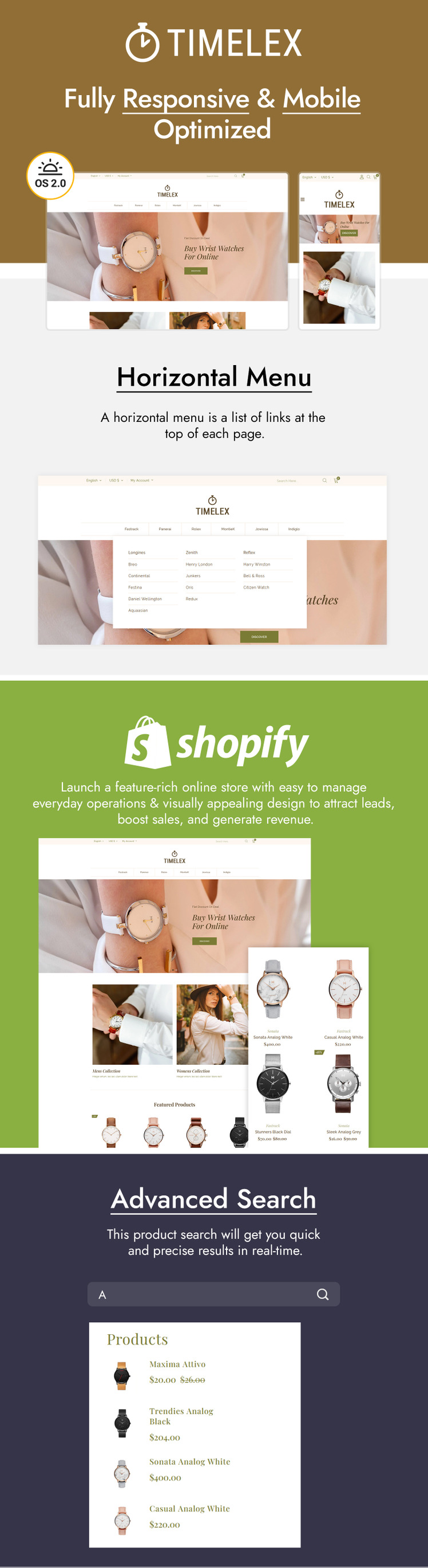 Timelex Watch Store Shopify Theme #218844-1
