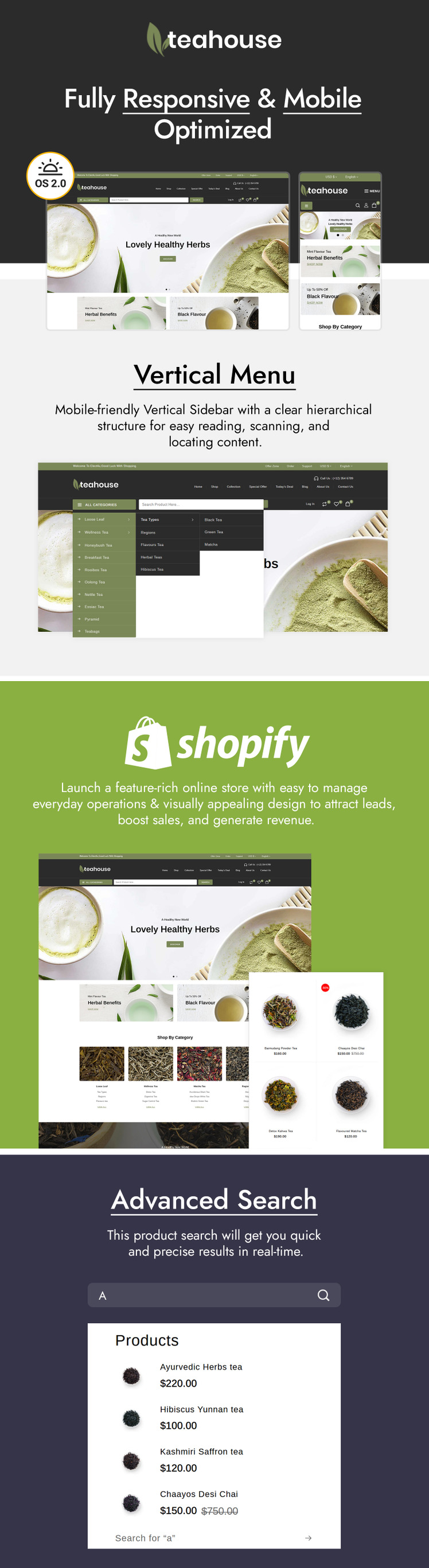 Teahouse Tea Coffee and Spice Shopify Theme #223110-1
