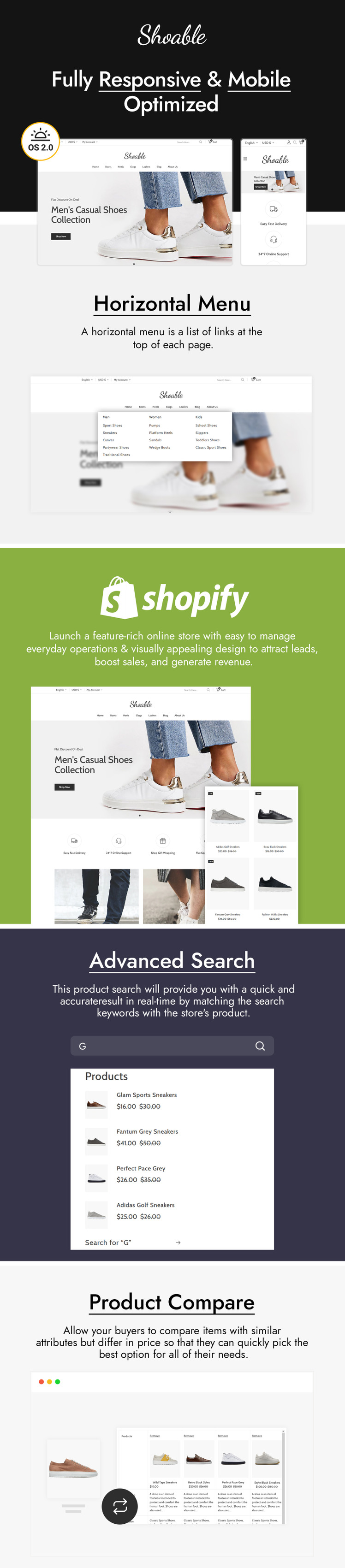 Shoable Multipurpose Fashion Shoes Store Shopify Theme #255625-1