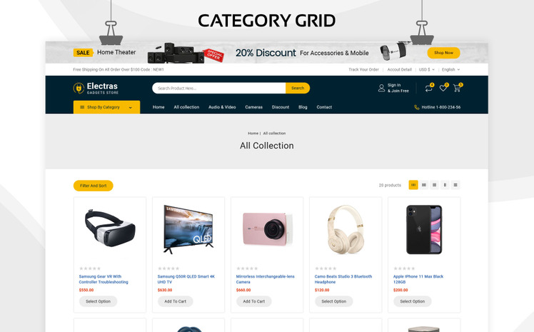 Electras Electronics Gadgets Ecommerce Shopify Theme #241353