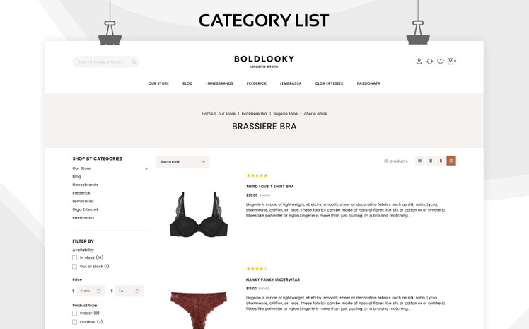 Boldlooky Lingerie Bikini Store Shopify Theme #246141