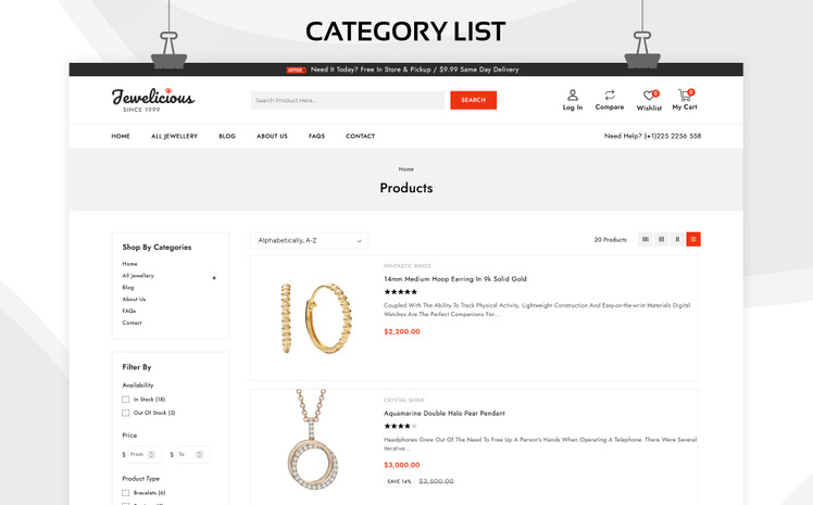 Jewelicious Modern jewelry Store Shopify Responsive Theme #260714