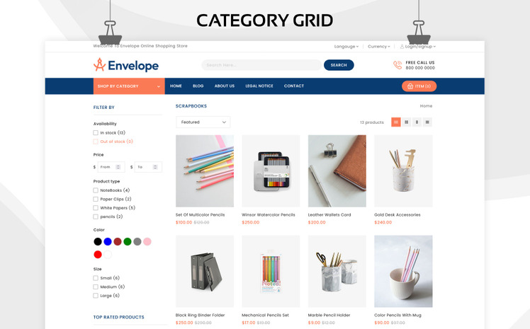 Envelope Stationery Stores Shopify Responsive Theme #252351