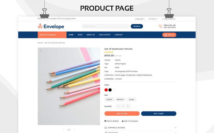 Envelope Stationery Stores Shopify Responsive Theme #252351
