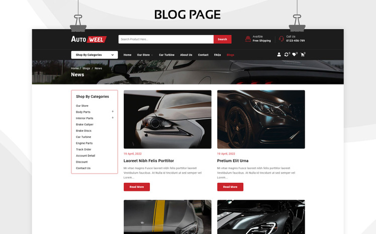 Autoweel Auto Parts Car Accessories Shopify Theme #243255