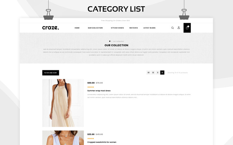 Craze The Multishop Responsive Premium Shopify Theme #83515