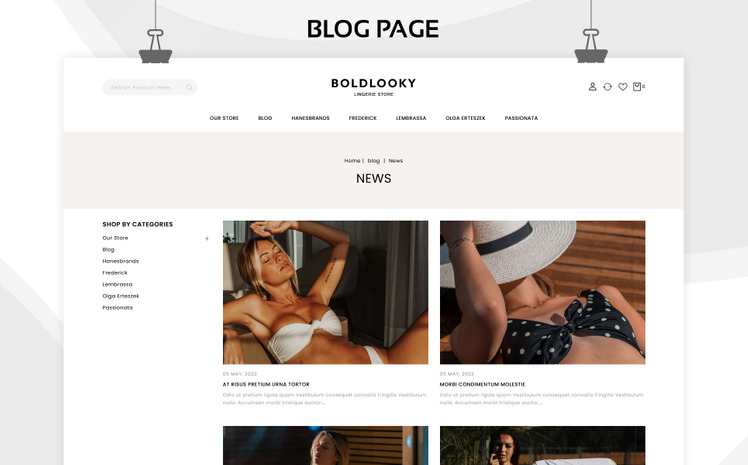 Boldlooky Lingerie Bikini Store Shopify Theme #246141