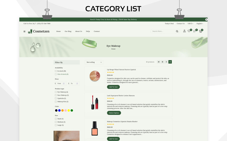 Cosmetzen Beauty Cosmetics Responsive Shopify Theme #247710