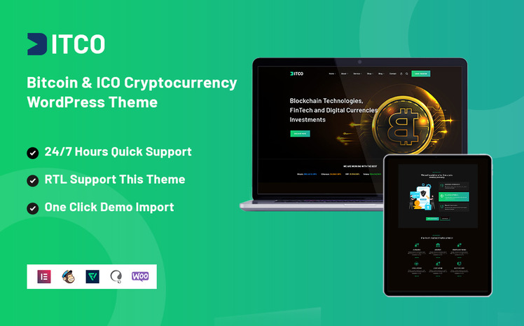 Bitco - Bitcoin And ICO Cryptocurrency Responsive WordPress Theme #217168