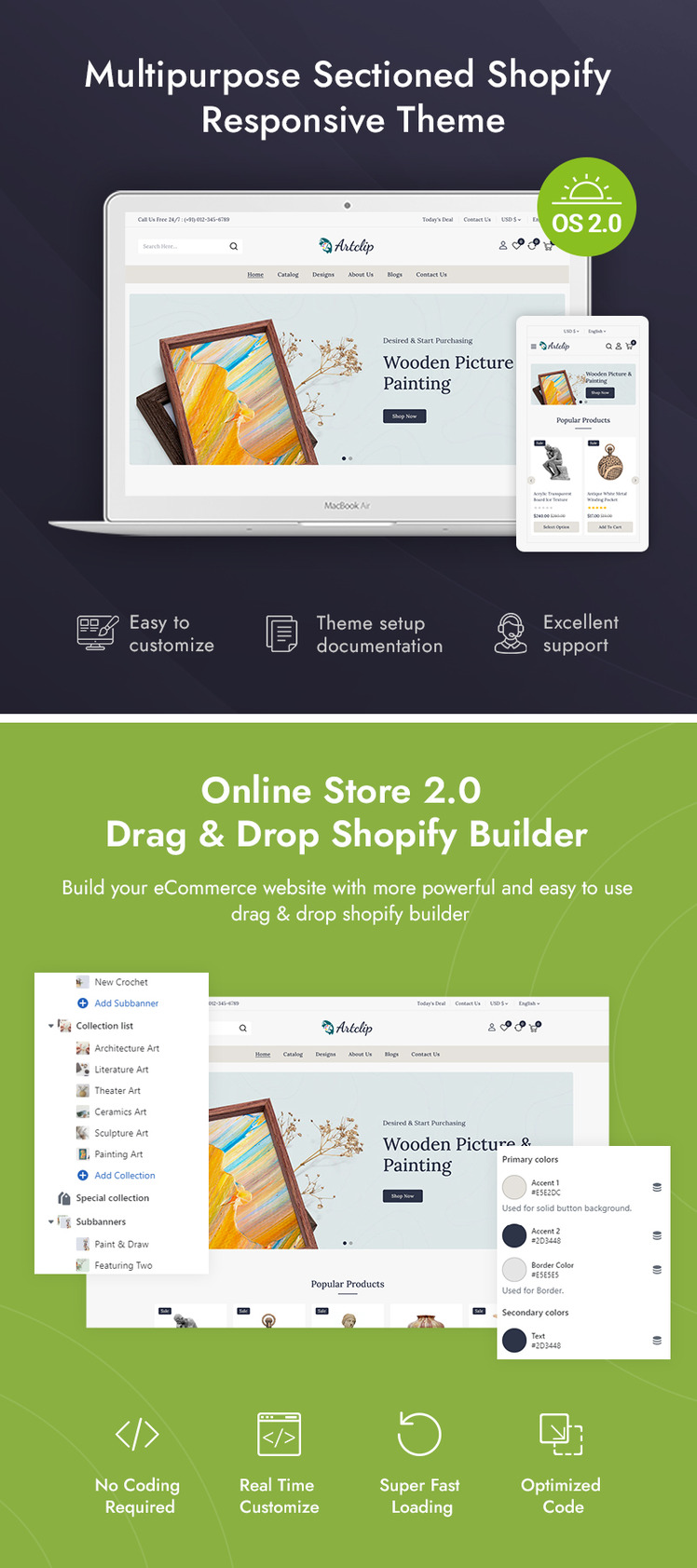 Artclip Handmade Art Store Shopify Responsive Theme #332298-1