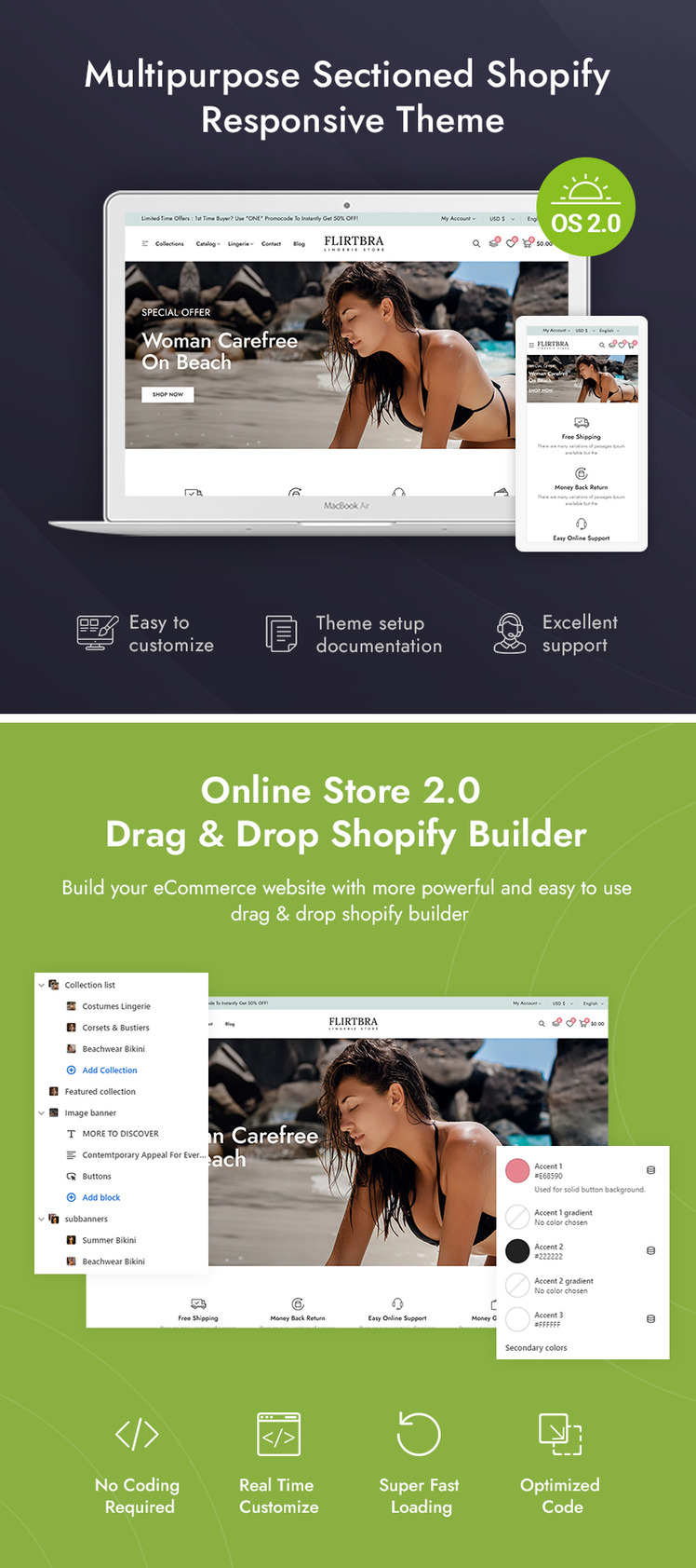 Flirtbra Lingerie Bikini Fashion Store Shopify Responsive Theme #352754-1
