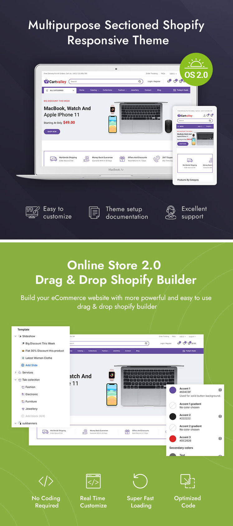 Cartvalley Multipurpose eCommerce Store Shopify Responsive Theme #433092-1