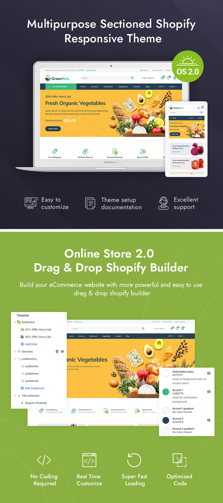 Greenfork Vegetable and Fruits Store Shopify Responsive Theme #392767-1