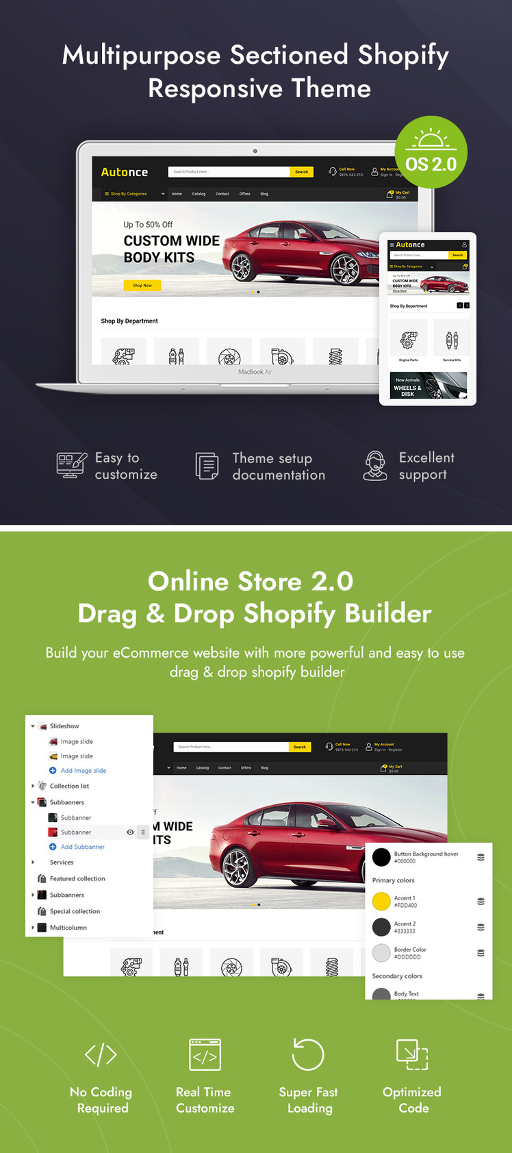 Autonce Auto Parts Accessories Store Shopify Theme #253788-1