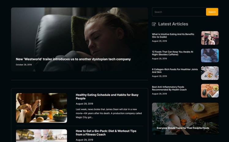 Blog and News Responsive HTML Website Template #360131