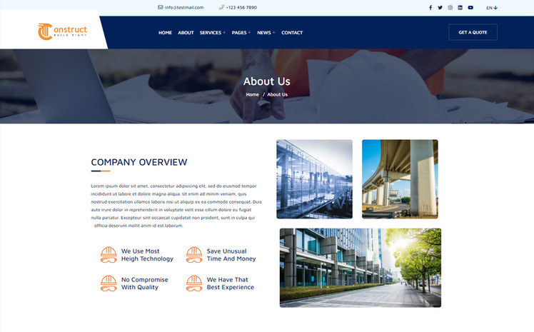 Construction Company HTML5 Website Template V2 #236475