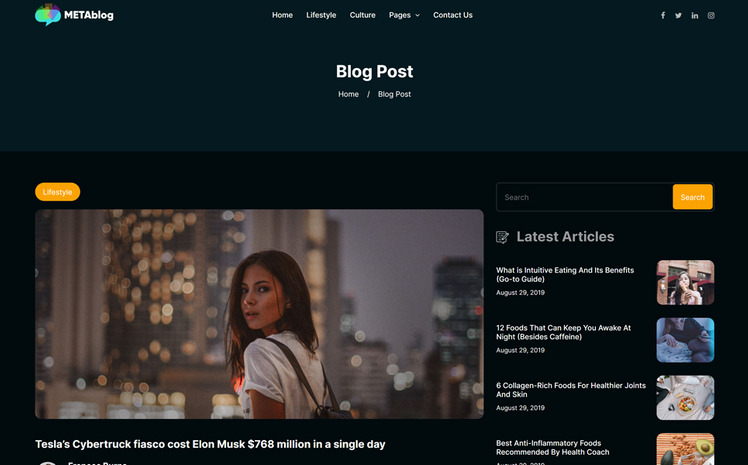 Blog and News Responsive HTML Website Template #360131