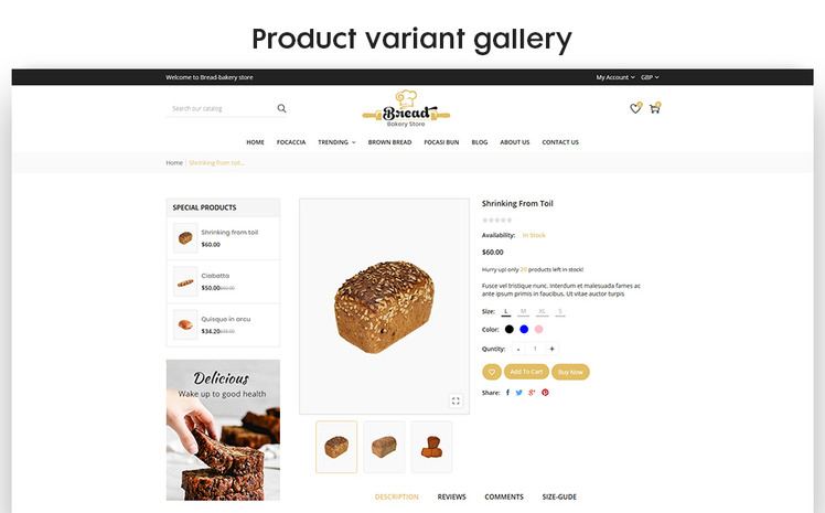 Bread Bakery The Bread Bakery Food Premium Shopify Theme #161037