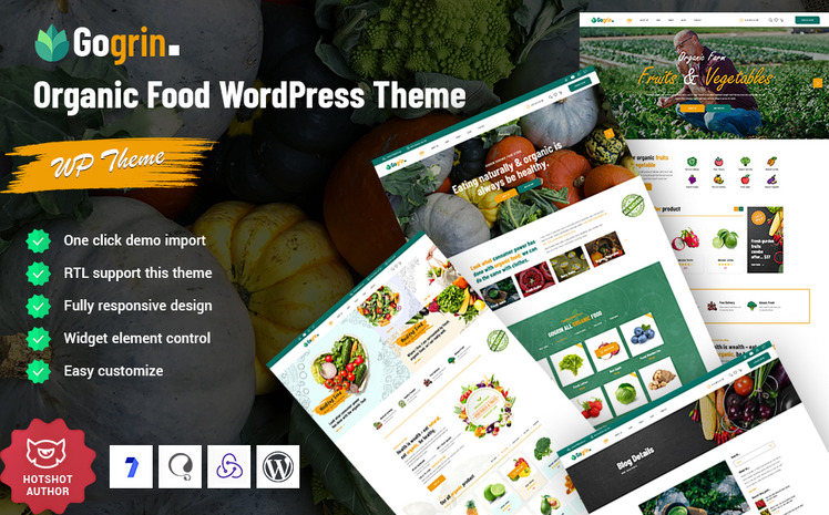 Gogrin - Organic Food Responsive WordPress Theme #307120