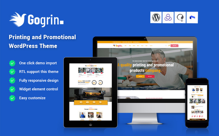 Gogrin - Printing and Promotional WordPress Theme #361142