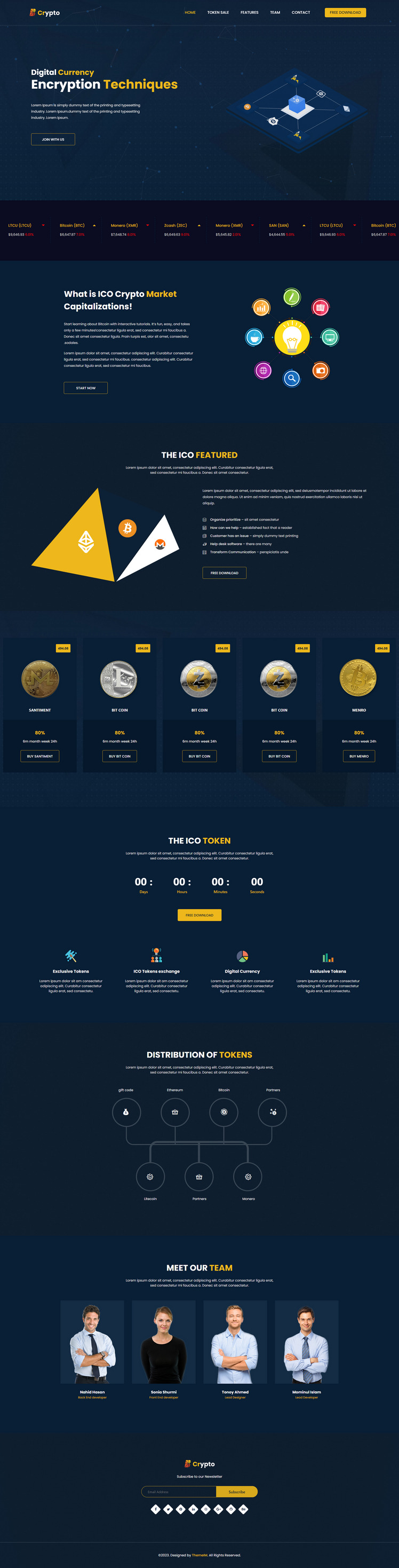 BCrypto - ICO, Bitcoin and Cryptocurrency HTML Template #69016