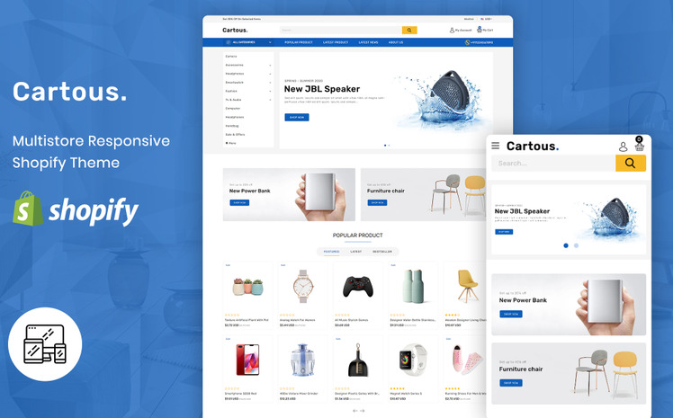 Cartous Minimal Modern Multipurpose Shopify Theme #164455