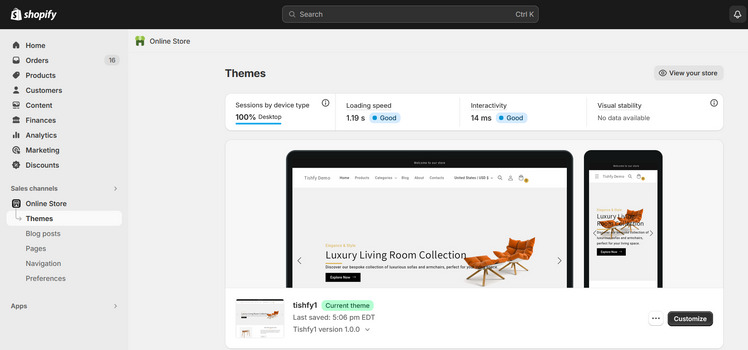 Tishfy Furniture Store Shopify Theme #422570