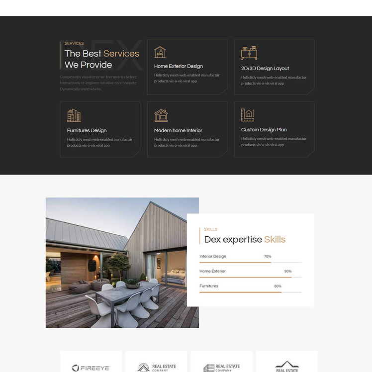 Dex Interior Design & Architecture HTML5 Template #238314