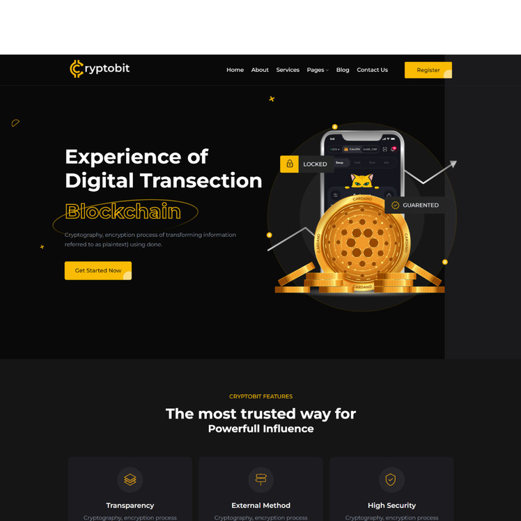 Cryptobit - Blockchain WordPress Theme #247428