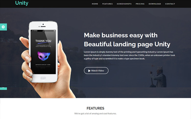 Unity Startup App Showcase IT Solution Software HTML5 Template #326897