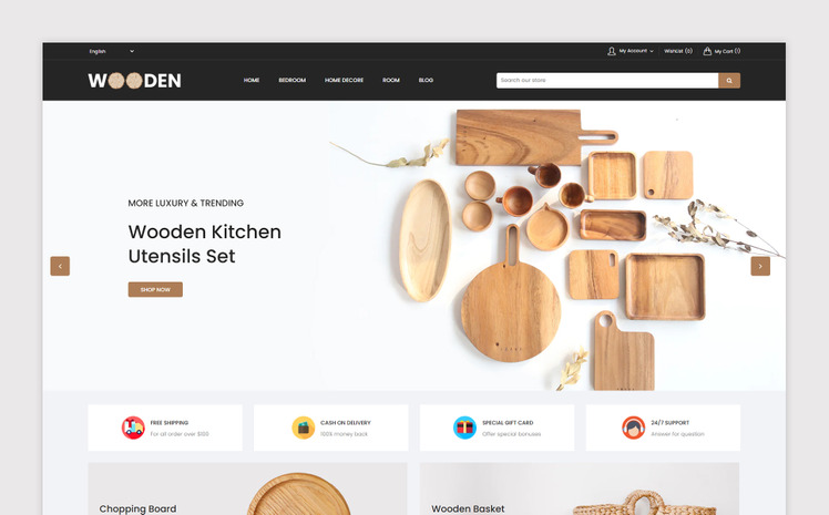 Wooden Responsive Shopify Theme #398129
