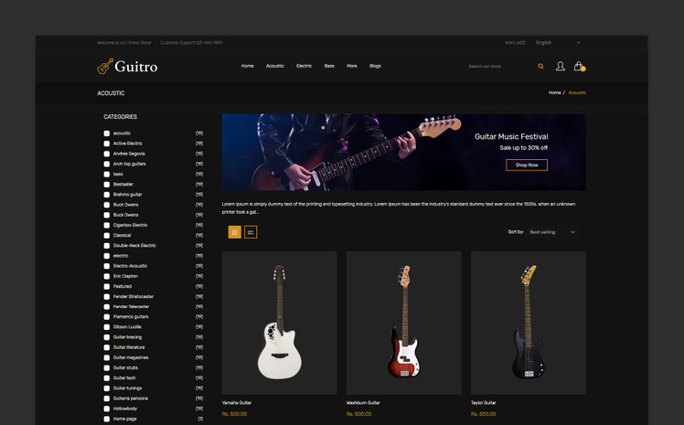 Guitro Responsive Shopify Theme #390612