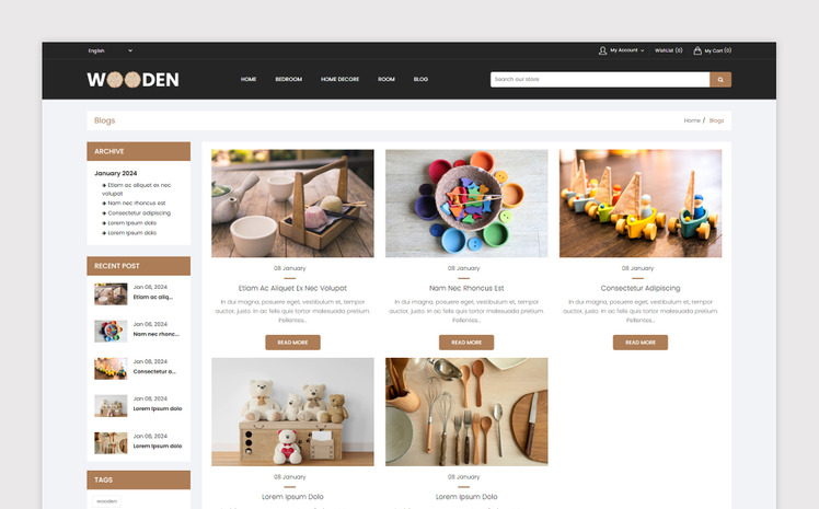 Wooden Responsive Shopify Theme #398129