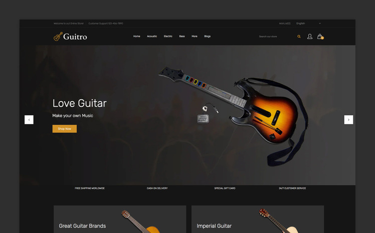 Guitro Responsive Shopify Theme #390612