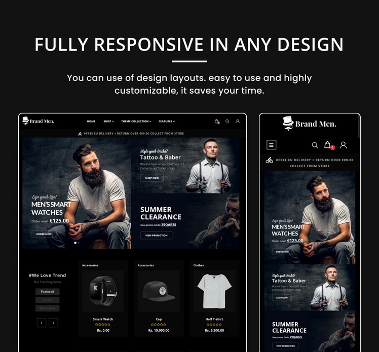 Brand Mega Fashion Style Cloths Shoes Shopify Premium Responsive Theme #280505-5