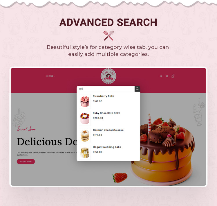 Cake Zilla Mega Cake Shopify Clean Responsive Theme #284755-6