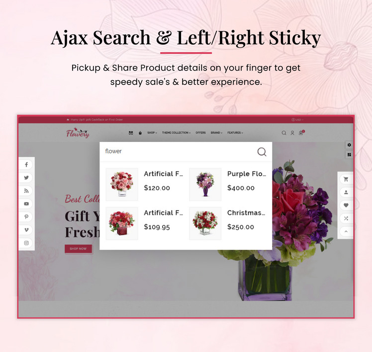 Flowery Flower and Gift Shopify Store #271317-6