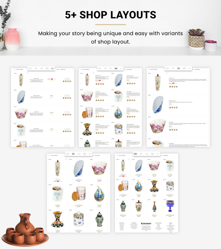 Ceramiry Ceramic Interior Home D cor Shopify Responsive Template #277716-12