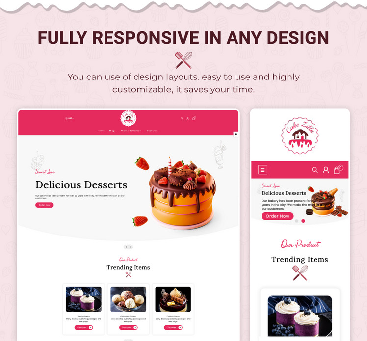 Cake Zilla Mega Cake Shopify Clean Responsive Theme #284755-5