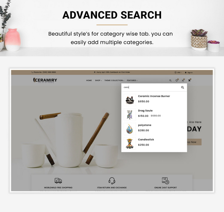Ceramiry Ceramic Interior Home D cor Shopify Responsive Template #277716-7
