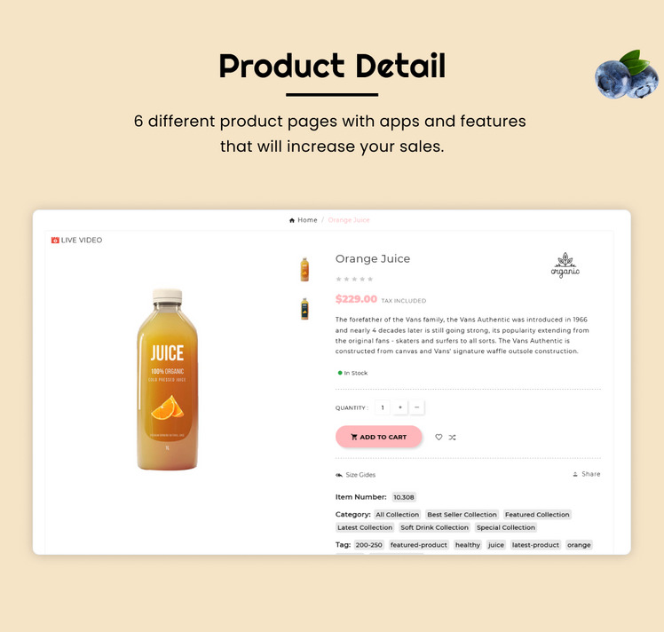 Boble Drink Organic Drink Juice Shopify Theme Energy Drinks Shopify OS Theme #280504-9