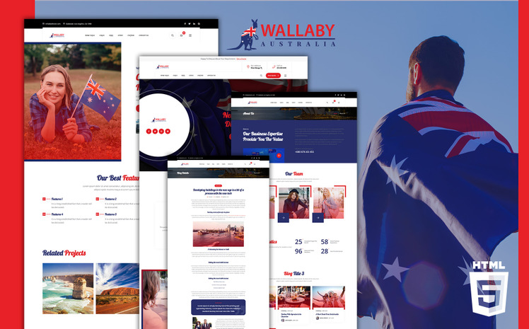 Wallaby Australia Culture HTML5 Website Template #241339