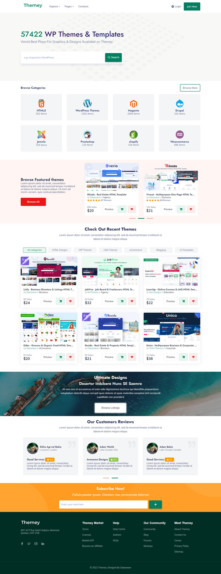 Themey - Digital Products Marketplace Responsive HTML Template #246490