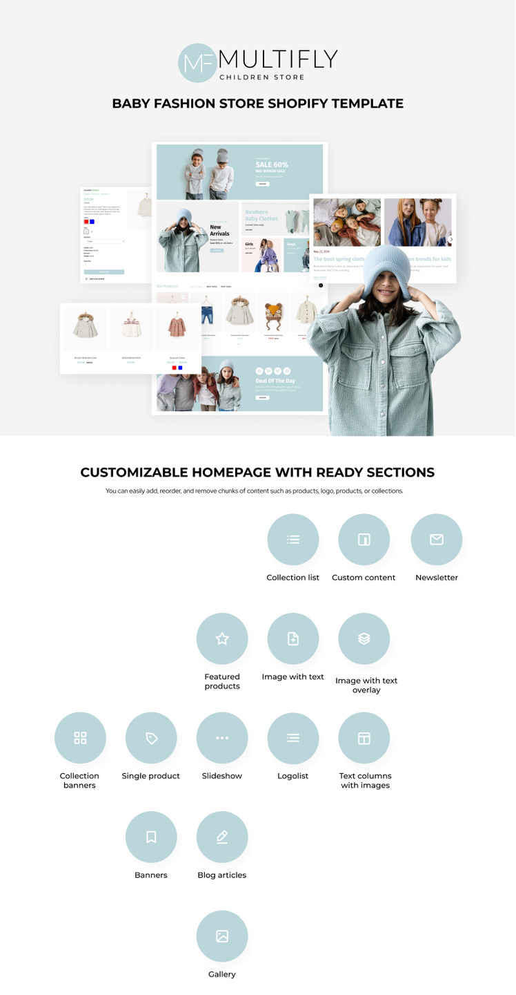 Multifly Baby Fashion Store Shopify Theme #184209-1