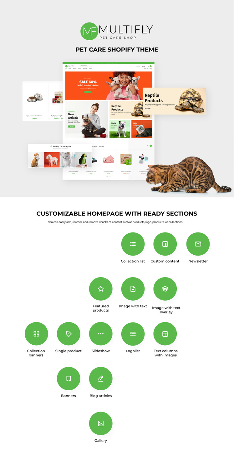 Multifly Responsive Pets Shop Shopify Theme #173217-1