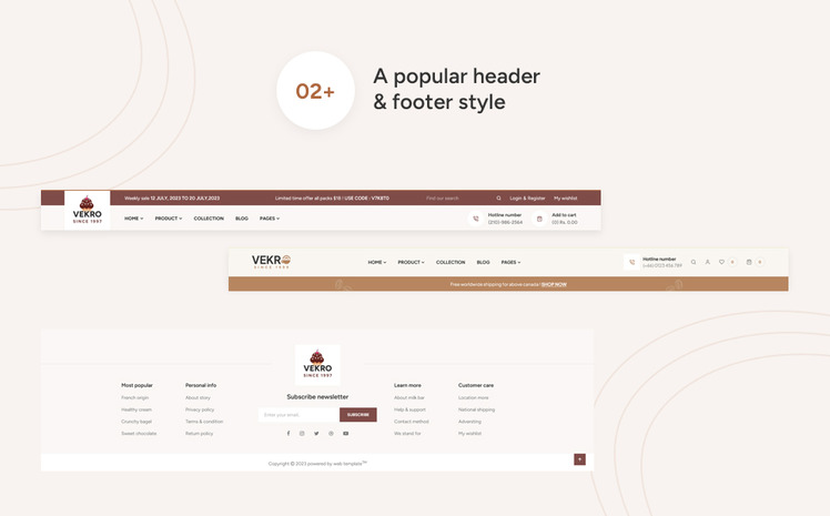 Vekro The Bakery and Food Premium eCommerce Shopify Theme #371727