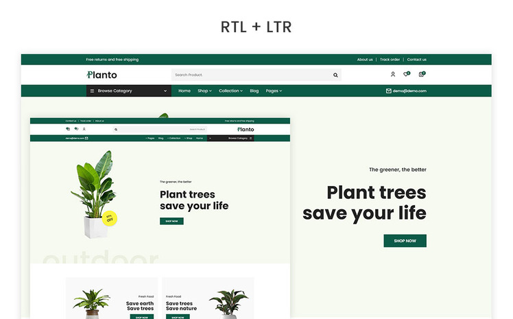 Planto Plant Tree Responsive Ecommerce Shopify Theme #296502