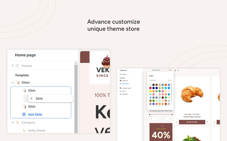 Vekro The Bakery and Food Premium eCommerce Shopify Theme #371727