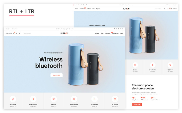 Ultron The Electronics Responsive Shopify Theme #310300